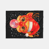 Cute Rudolph Red Nose Bubble Gum Christmas Xmas Gi Fleecedecke (Vorderseite (Horizontal))