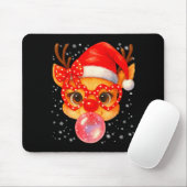 Cute Rudolph Red Nose Bubble Gum Christmas Xmas Gi Mousepad (Mit Mouse)