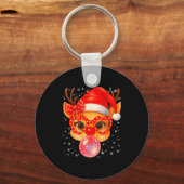 Cute Rudolph Red Nose Bubble Gum Christmas Xmas Gi Schlüsselanhänger (Vorderseite)