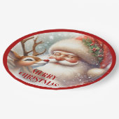 Cute Rudolph Red Nose Kids Christmas Paper Party   Pappteller (Schrägansicht)
