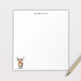 Cute Rudolph Reindeer Christmas Illustration Notizblock