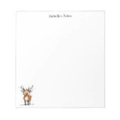 Cute Rudolph Reindeer Christmas Illustration Notizblock (Vorderseite)