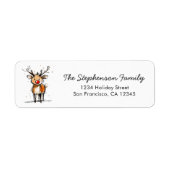 Cute Rudolph Reindeer Christmas Return Address (Vorne)