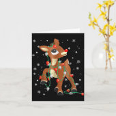 Cute Rudolph The Red Nose Reindeer For Kids Christ Karte (Gelbe Blume)