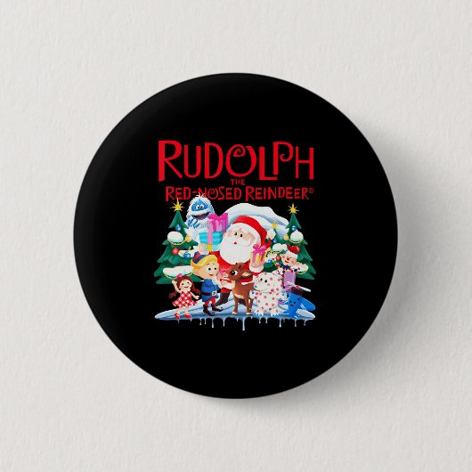 Cute Rudolph The Red Nosed Reindeer Christmas Spec Button (Vorderseite)