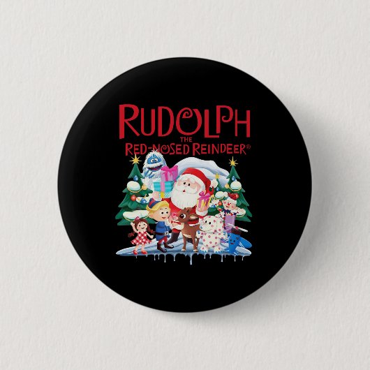 Cute Rudolph The Red Nosed Reindeer Christmas Spec Button (Vorderseite)
