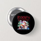 Cute Rudolph The Red Nosed Reindeer Christmas Spec Button (Vorne & Hinten)