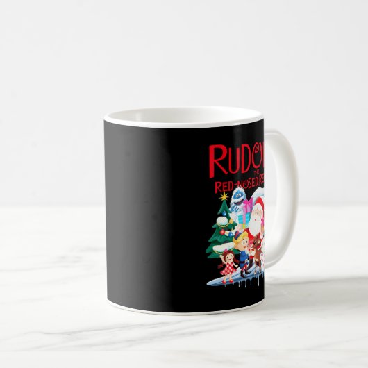 Cute Rudolph The Red Nosed Reindeer Christmas Spec Kaffeetasse (VorderseiteRechts)