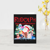 Cute Rudolph The Red Nosed Reindeer Christmas Spec Karte (Gelbe Blume)
