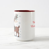 Cute Rudolph with Gold Accents Zweifarbige Tasse (Mittel)