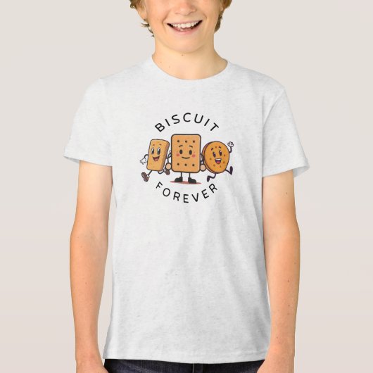 ​Cute Running Biscuits & Crackers Friends Kids' T Tri-Blend Shirt (Vorderseite)