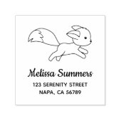 Cute Running Fox Address Permastempel (Design)