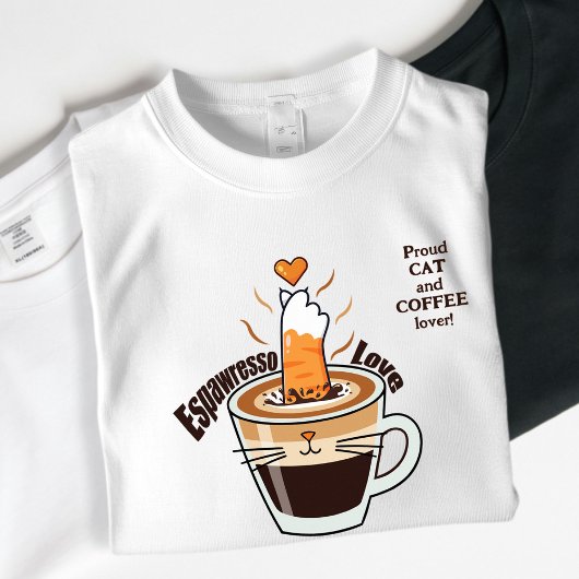 Cute Rustic Cozy Coffee and Cat Lover Funny T-Shirt
