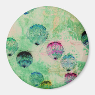 Cute, rustic, digital art round brush strokes magnet