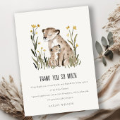 Cute Rustic Mum and Baby Tiger Foliage Baby Shower Dankeskarte