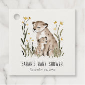 Cute Rustic Mum and Baby Tiger Foliage Baby Shower Geschenkanhänger (Vorderseite)