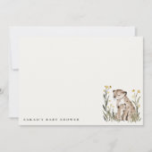 Cute Rustic Mum and Baby Tiger Foliage Baby Shower Mitteilungskarte (Vorderseite)