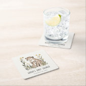 Cute Rustic Mum and Baby Tiger Foliage Baby Shower Rechteckiger Pappuntersetzer (Vor Ort)