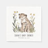 Cute Rustic Mum and Baby Tiger Foliage Baby Shower Serviette (Vorderseite)