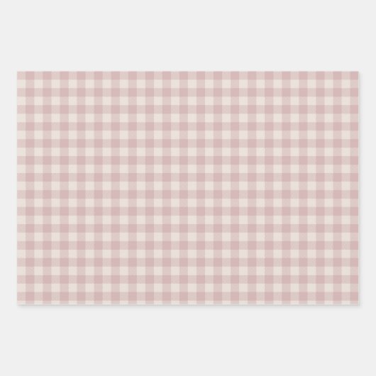 Cute Rustic Pink Green Blue Gingham Plaid Pattern Geschenkpapier Set (Vorderseite)