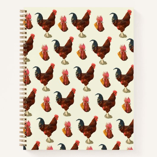 Cute Rustikales Bauernhaus Wasserfarbenfrohe Hähnc Notizblock (Vorderseite)