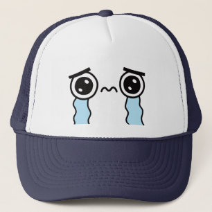 Cute Sad Crying Face Emoji Truckerkappe