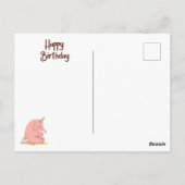 Cute Sad Elephant Birthday Card – Whimsical Pastel Postkarte (Rückseite)
