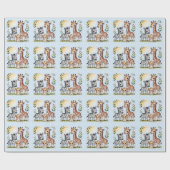 Cute Safari Animal Trio Boy Baby Shower Geschenkpapier (Flach)