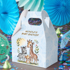 Cute Safari Animal Trio Boy Baby Shower Geschenkschachtel