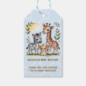 Cute Safari Animal Trio Boy Baby Shower Thank You Geschenkanhänger (Vorderseite)