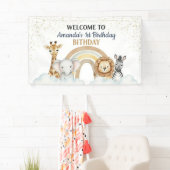 Cute Safari Animals 1st Birthday Banner (Insitu)