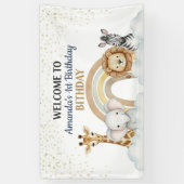 Cute Safari Animals 1st Birthday Banner (Vertikal)