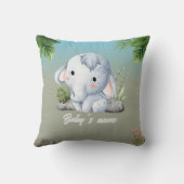 Cute Safari Animals 2 side Monkey Elephant Kissen (Rückseite)