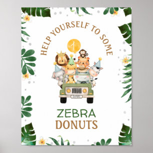 Cute Safari Animals Birthday Party Poster