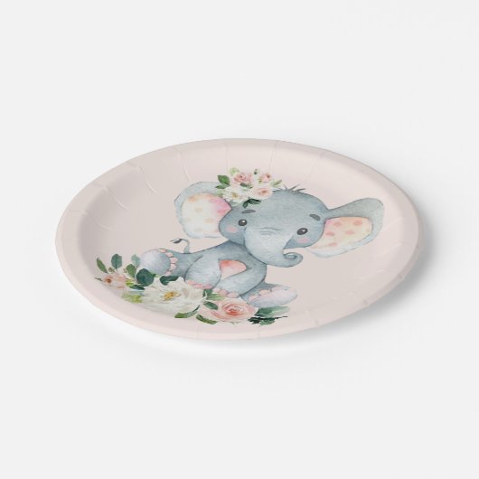 Cute Safari Animals First Birthday  Decor Pappteller (Schrägansicht)