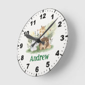 Cute Safari  Animals for Kids Runde Wanduhr (Winkel)