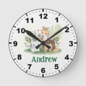 Cute Safari  Animals for Kids Runde Wanduhr (Vorderseite)