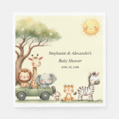 Cute safari animals gender neutral baby shower serviette (Vorderseite)