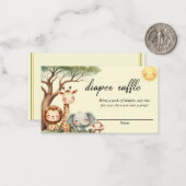 Cute Safari Animals gender neutral diaper raffle  Mitteilungskarte (Vorderseite/Rückseite Beispiel)