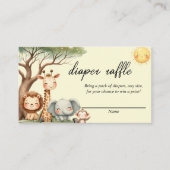 Cute Safari Animals gender neutral diaper raffle  Mitteilungskarte (Vorderseite)