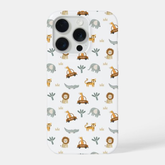 Cute Safari Animals Jungle Pattern Phone Case iPhone Hülle (Rückseite)