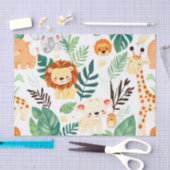 Cute Safari Animals Jungle Pattern Seidenpapier (Handwerk)