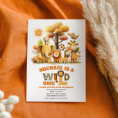 Cute Safari Animals Jungle WILD ONE 1st Birthday  Einladung