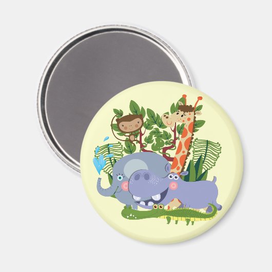 Cute Safari Animals Magnet (Vorderseite/Rückseite)