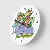 Cute Safari Animals Runde Wanduhr (Winkel)