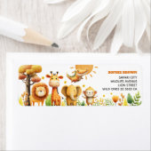 Cute Safari Animals ZOO Wildlife Return Address (Insitu)