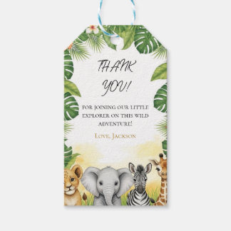 Cute Safari Baby Animals Thank You Gift Tag Geschenkanhänger