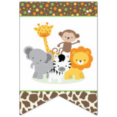 Cute Safari Jungle Animals Birthday bunting banner (Erste Fahne)