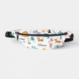 Cute Safari Jungle Animals Personalized Baby Name Bauchtasche