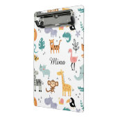 Cute Safari Jungle Animals Personalized Baby Name Mini Klemmbrett (Gewinkelt2)